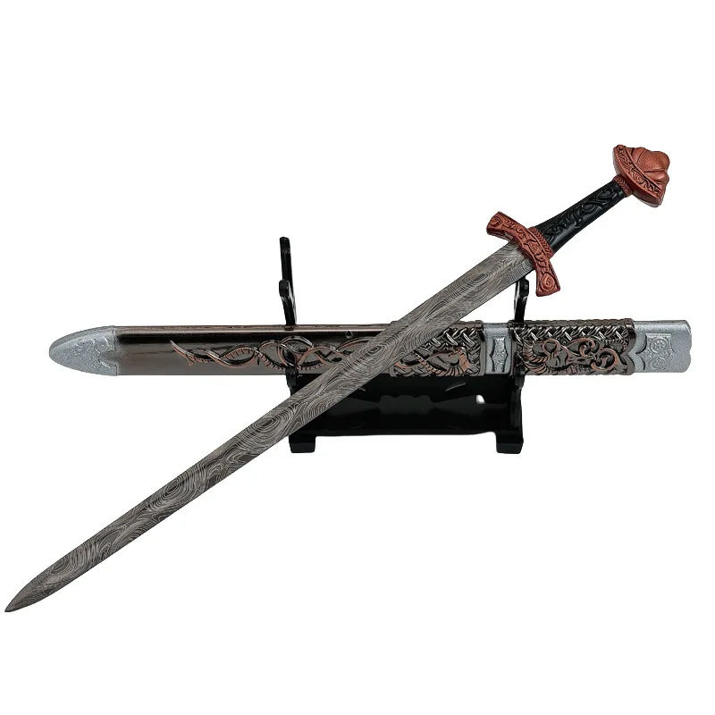 Espadas antiguas chinas de 22 CM, espada Wei Jing, modelo artesanal de Metal, adornos de escritorio coleccionables, regalo de cumpleaños creativo para novio