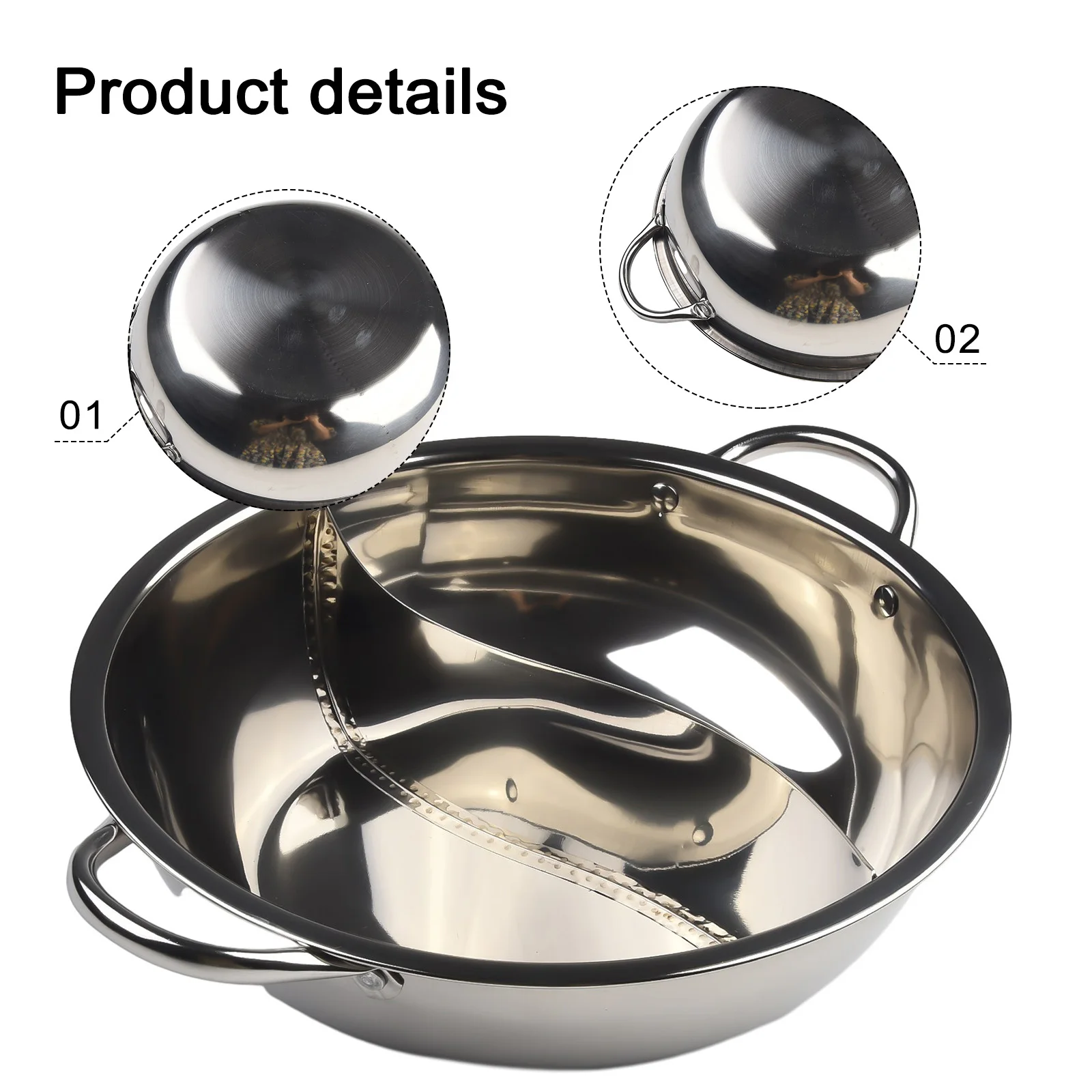 Druable High Quality Material Practical Brand New Hot Pot Twin Divided Home Gas Stove Cooker Cooking Dish Plate