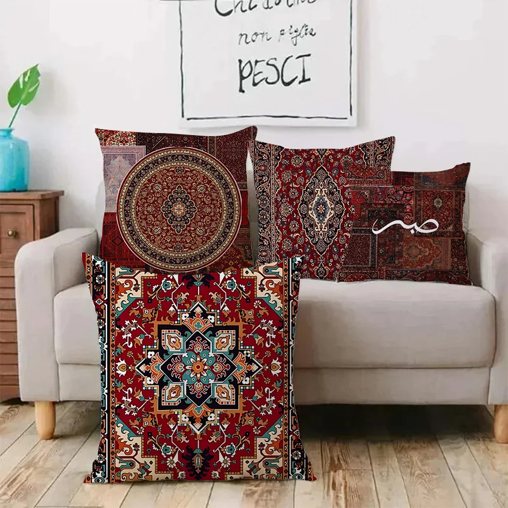Luxury Persians R-Rug illow Covers Cartoon Sofa Decorative Home Double-sided Printing Short Plush Cute Cushion Cover