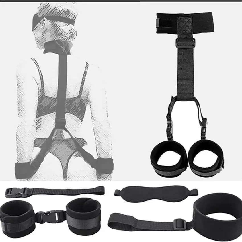 Handcuff Eye Blindfold Sex Restraint Handcuffs BDSM Adult Game Sextoy SM Slave Backhandcuff Bandage Couple Bed Game Sex Toys