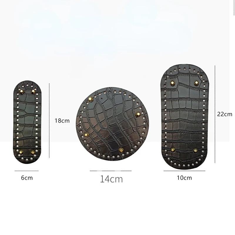 Fast Ship Crocodile Leather Accessories Long Round Bottom for Knitt Bag Handmade Bag Bottom  DIY Crochet Bag Bottom Bag Base