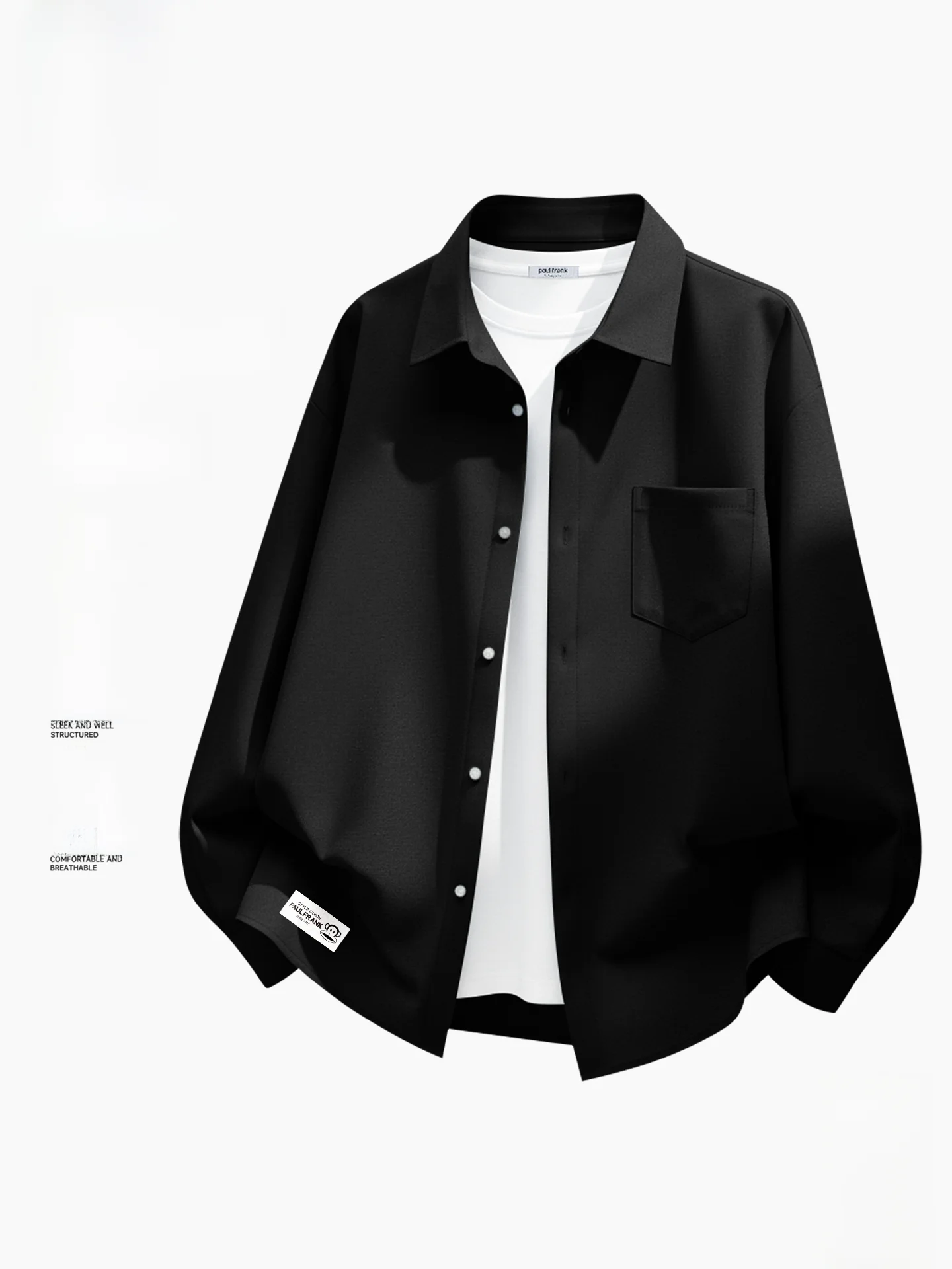

Long Sve Ox irt Men's Spring Easy Care Commute Workwear Jaet Breathable Cotton Polyester Blend