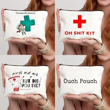 2025 Hemşire Özel Kare Makyaj Çantası Makyaj Organizatör Depolama Seyahat makyaj çantası Tuvalet Seti Cosmetiqueros Kadınlar için Organizatör