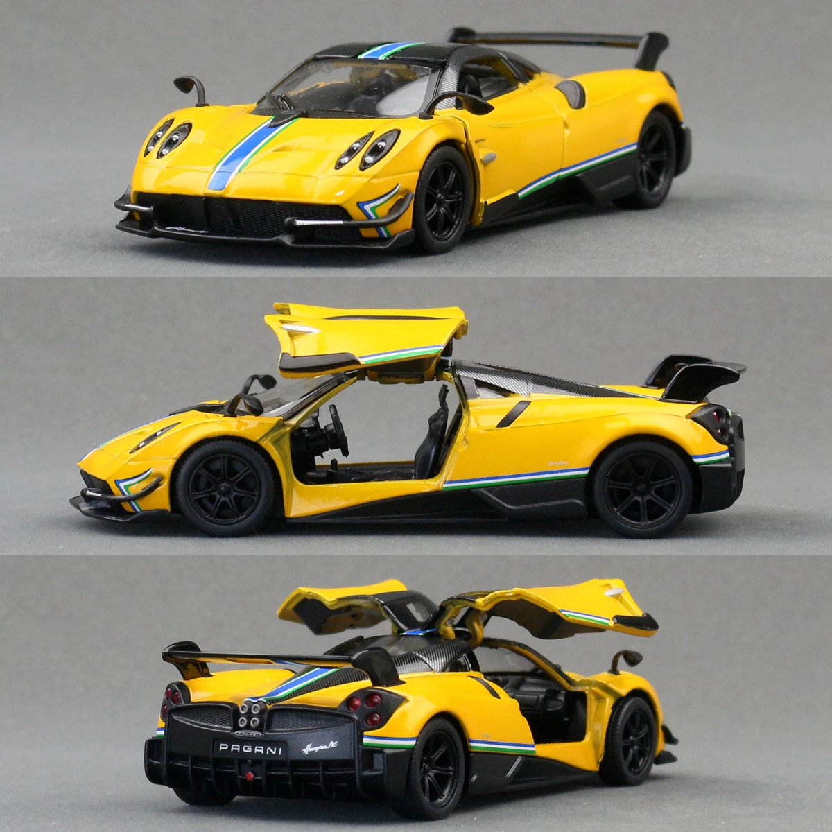 KiNSMART Toy Car Model 1/38 Pagani Huayra BC Super Sport Racing Diecast Miniature Pull Back Vehicle Collection Gift For Kid Boy - view 3