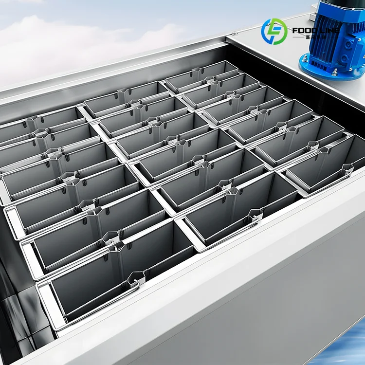 Factory Price Stainless Steel Ice Block Machine 1T 18 Molds 10kg Each Motor Easy to Operate for Africa Market Custom