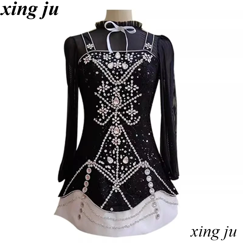 Nouvelles tenues Kpop pour femmes coréennes, robe courte transparente en maille féerique, Costumes de Cosplay, vêtements de spectacle, vêtements de scène en boîte de nuit