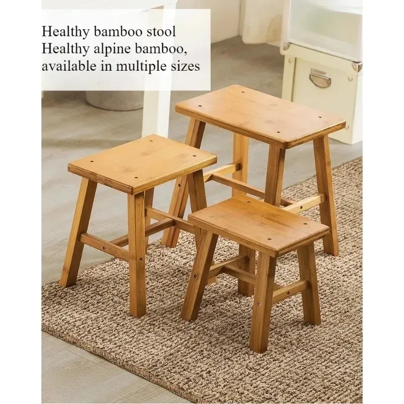 Thickened Nanzhu Mazar Stool Wooden Bench Small Stool Short  Bathroom Portable and Simple