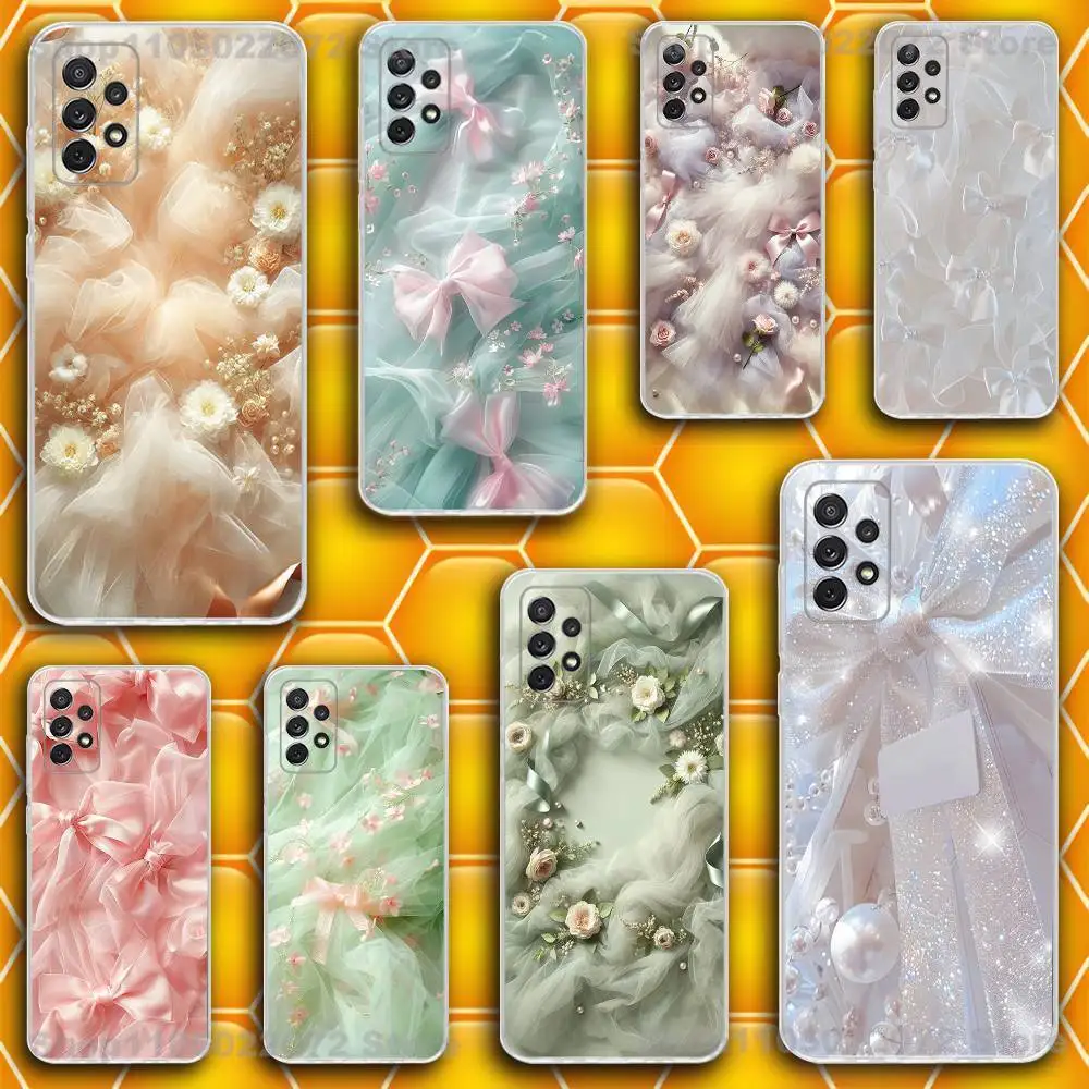 

Lace Flower Phone Case Silicone For Samsung S30,23,21,22,20 FE lite,S10,9,PIus Note20ultra Soft Transparent