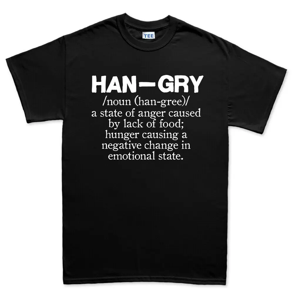 

Hangry Definition Hungry Angry Food Diet Funny Mens T shirt Tee Top T-shirt