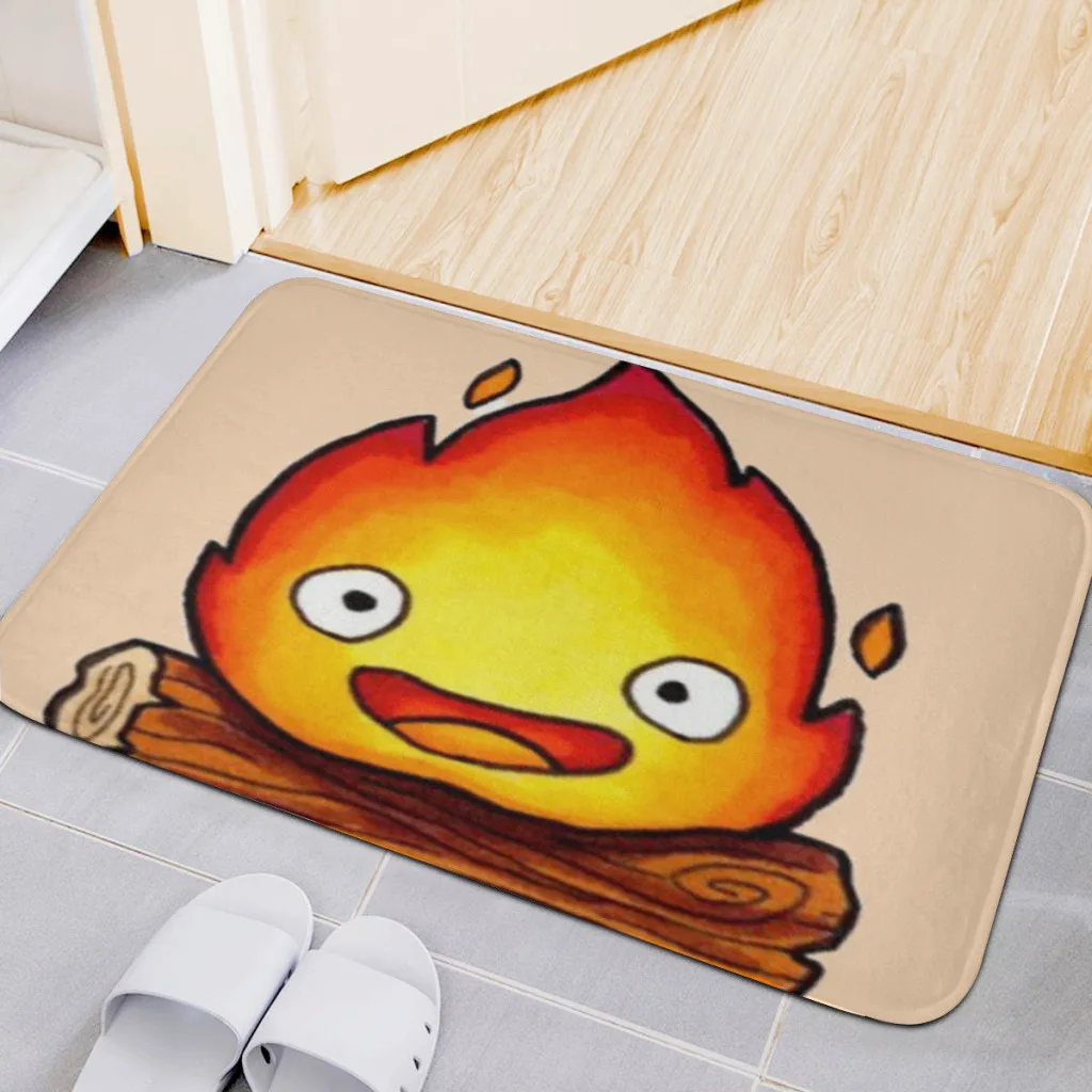 

Flame calcifer Living Room Rug Carpet Flannel Slip Mat Decor Aesthetic Dressing