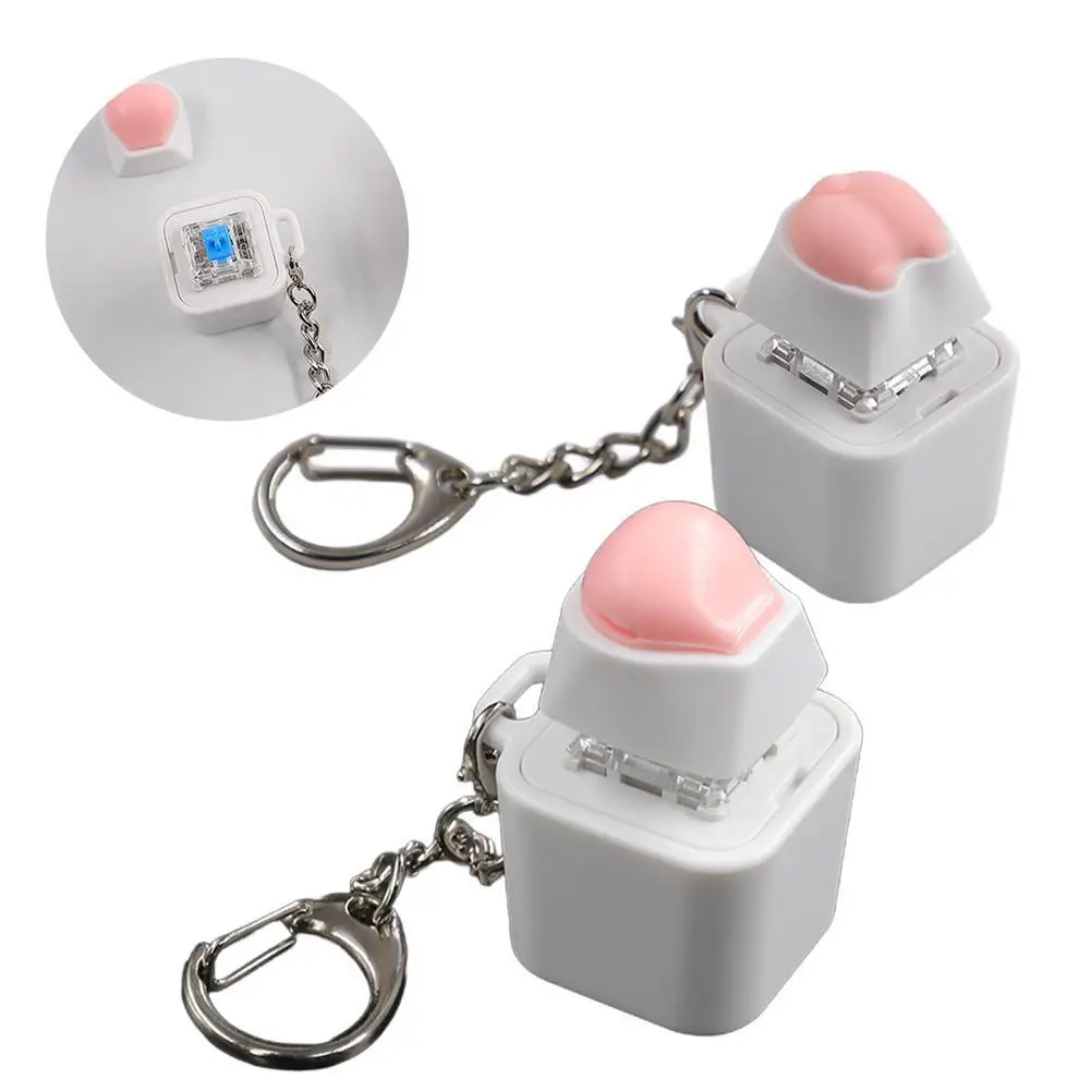 

LED Mechanical Keyboard Key Cap Axle Tester Wooden Fish Sound Decompression Entertainment Key Chain Pendant