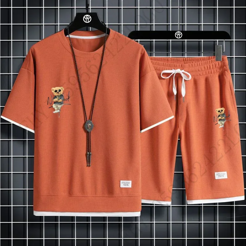 

Summer new Fashion Outdoor Breathable men's sportswear Set 2025 Men's casual short-sleeved T-shirt + jogging Shorts 2-piece set