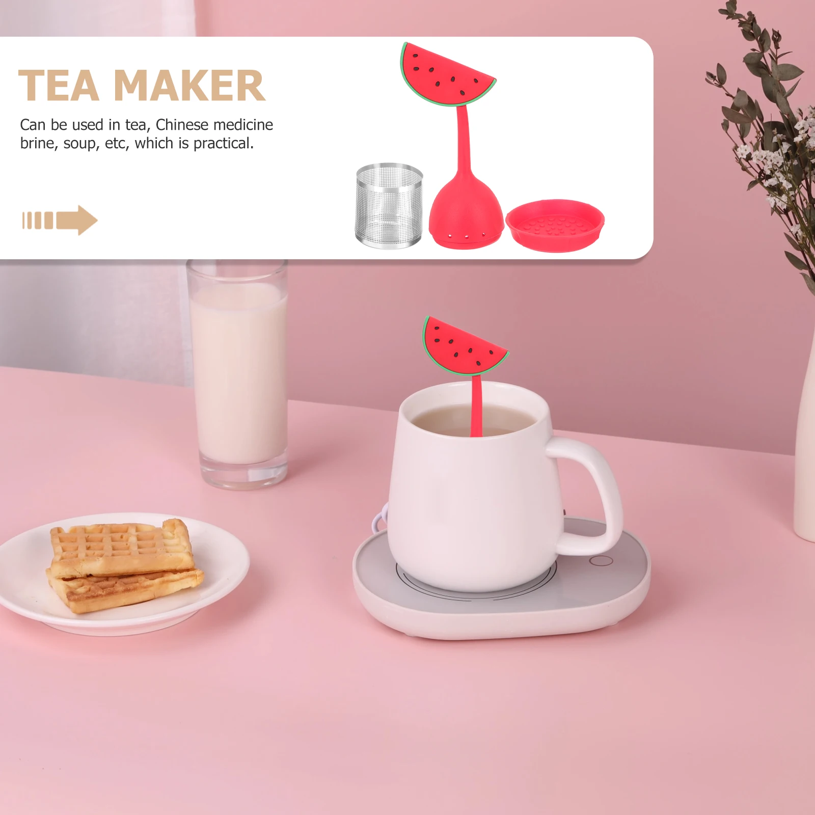 

Cute Stainless Steel Infuser Reusable Loose Leaf Strainer Fine Hole Design Efficient Residue Removal Kitchen Infuser Creative