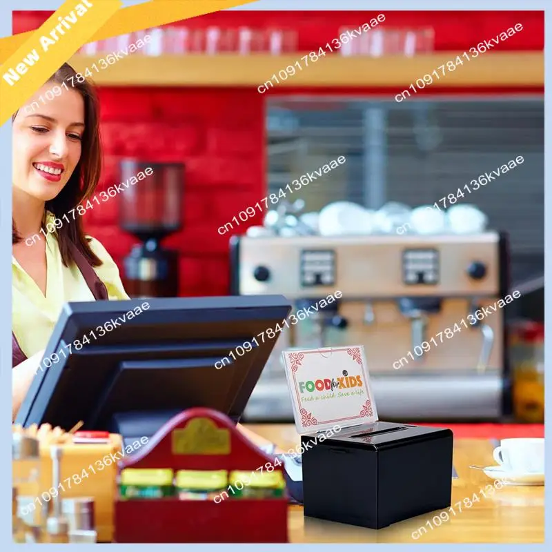 M01K Donation Box With Lock - Acrylic Suggestion Box With Slot, Ballot Lock Box With Sign Holder For Raffle, Voting