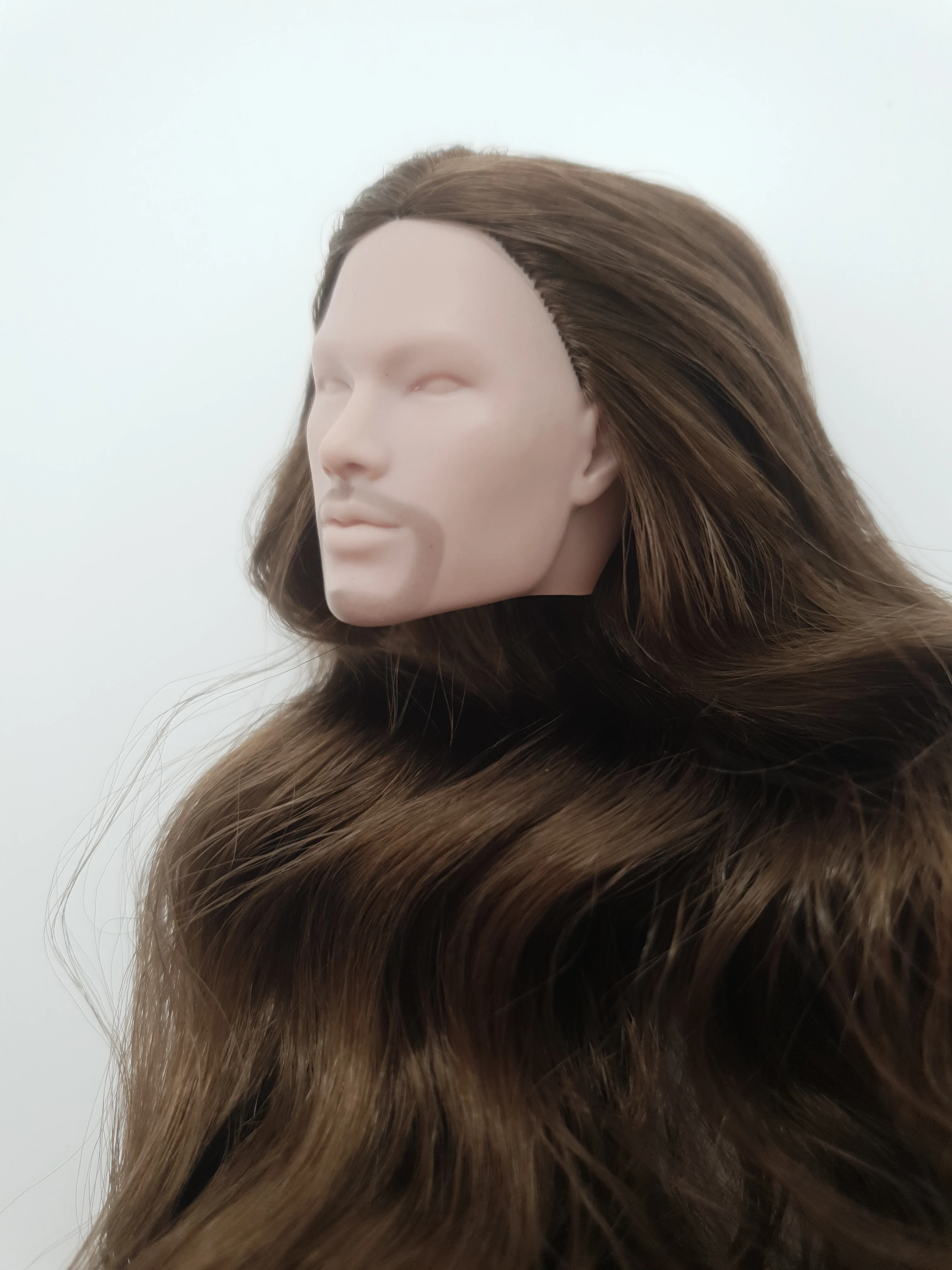 Fashion Royalty Brown Hair Rerooted Tenzin Dahkling Color Infusion Unpainted Homme Male Doll Head OOAK