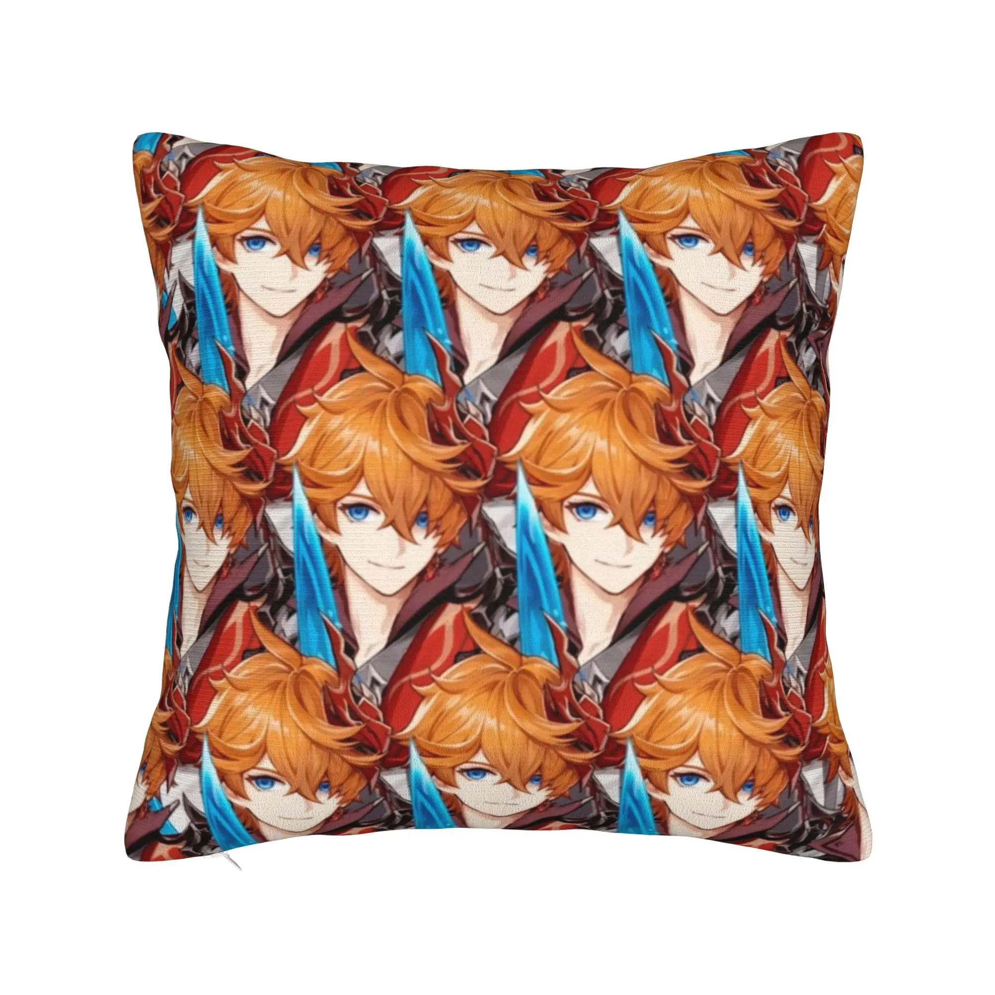 Tartaglia Genshin Impact Game Pillowcase Soft Cushion Cover Gift  Throw Pillow Case Cover Home Square