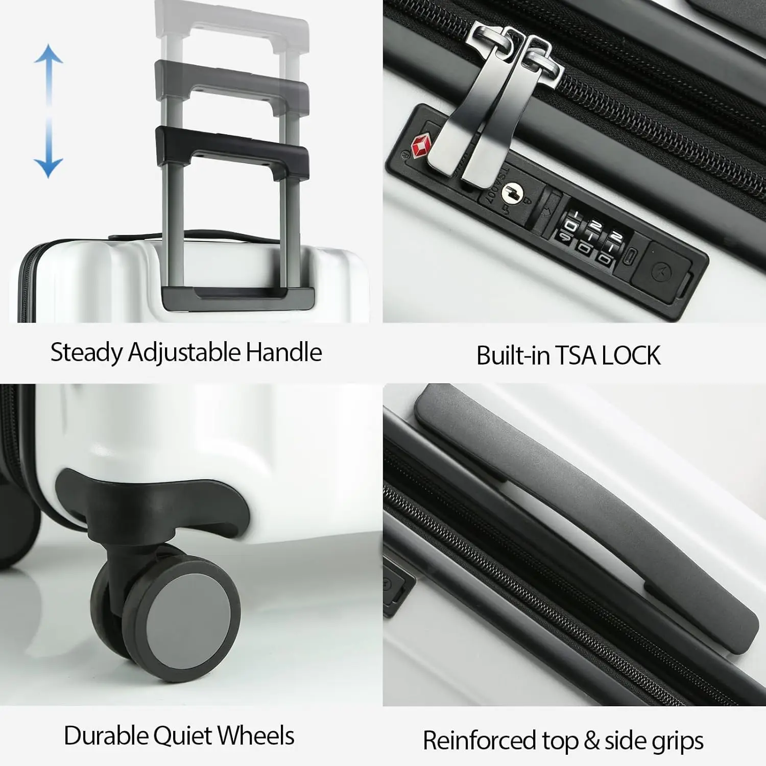 Kroser Hardside Expansível Bagagem de Rolamento com USB, Spinner Rodas, Built-In Tsa Lock, Mala Durável, Expansível