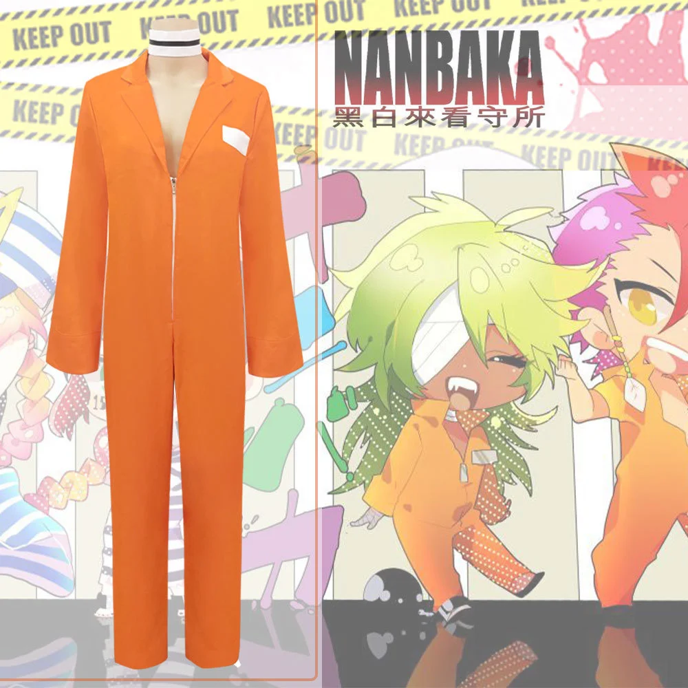 

Detentionhouse Niko No.25 Nanbaka Cosplay Costume Niko/Rock Prison Nanba Orange Jumpsuit Detention House Adult Halloween Suit