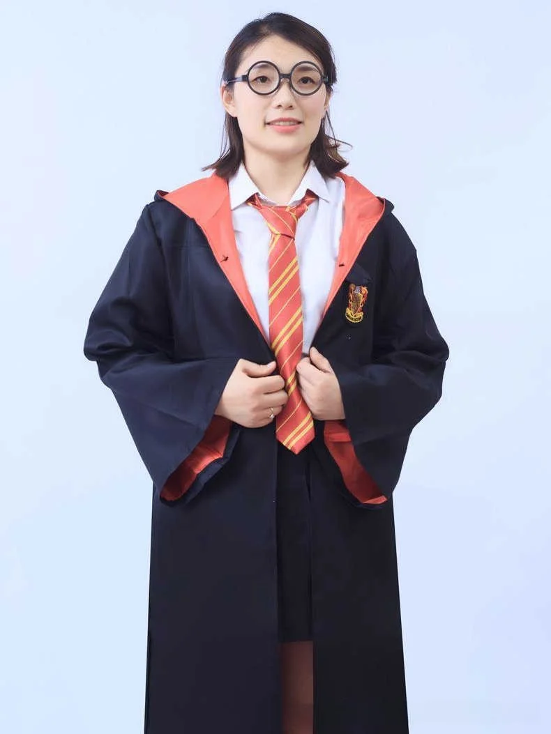 ハリーポッター魔法のローブコスチューム子供大人ハロウィン魔術ウィザード服ポリエステル素材伝統的な中国の舞台衣装