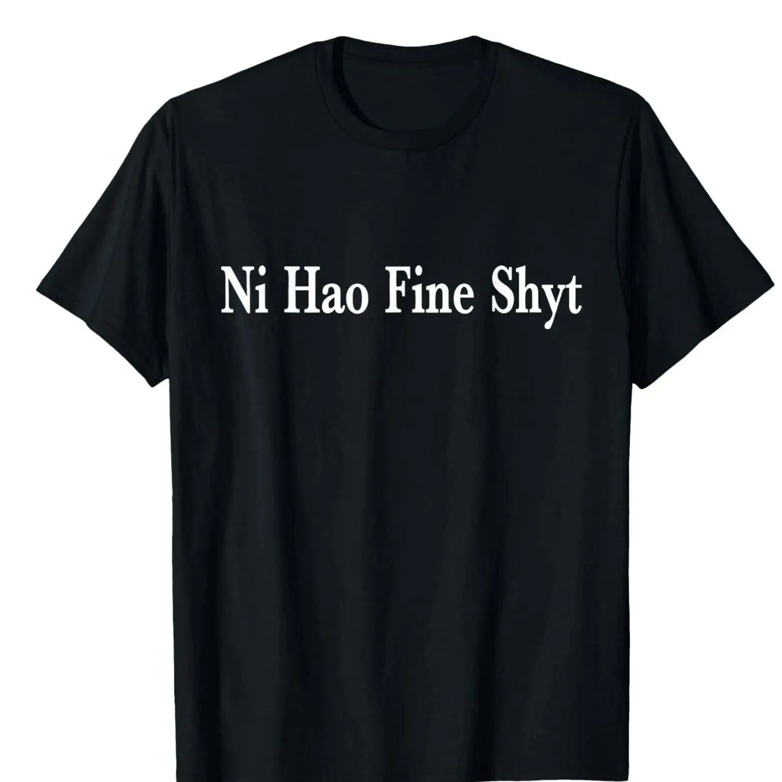 Ni Hao Fine Shyt European and American Creative Summer Funny Fashion Casual Printed Short-sleeved T-shirt Men's High Quality Top