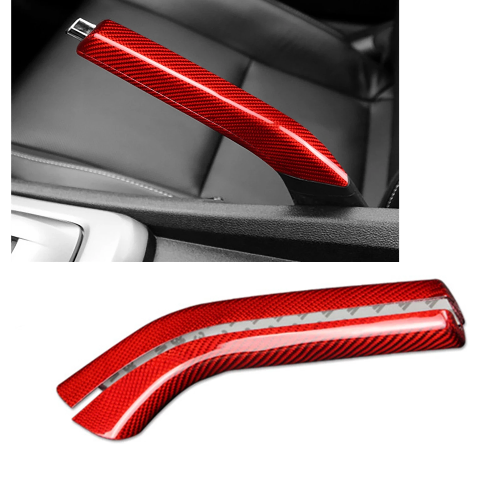 Carbon Fiber Black Red Car Handle Hand Brake Handbrake Cover Trim Case Shell For Chevrolet OLD Camaro 2010-2015