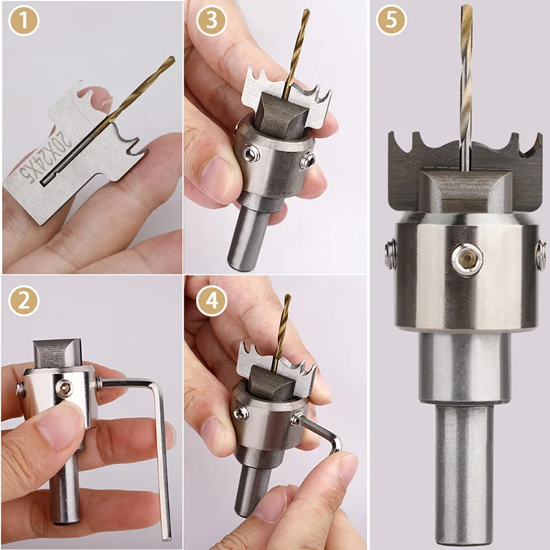 Wood Bracelet Cutter Full Set Woodworking Buddha Bead Cutter, Milling Cutter, Drill Bit, Ball Blade, Alloy Woodworking Cutter