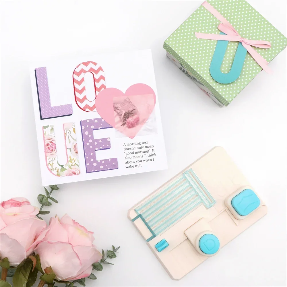 Mini Alphabet Punch Board DIY Letter Embossing Machine for DIY Handmade Greeting Craft Cards Paper Scrapbooking Party Decor