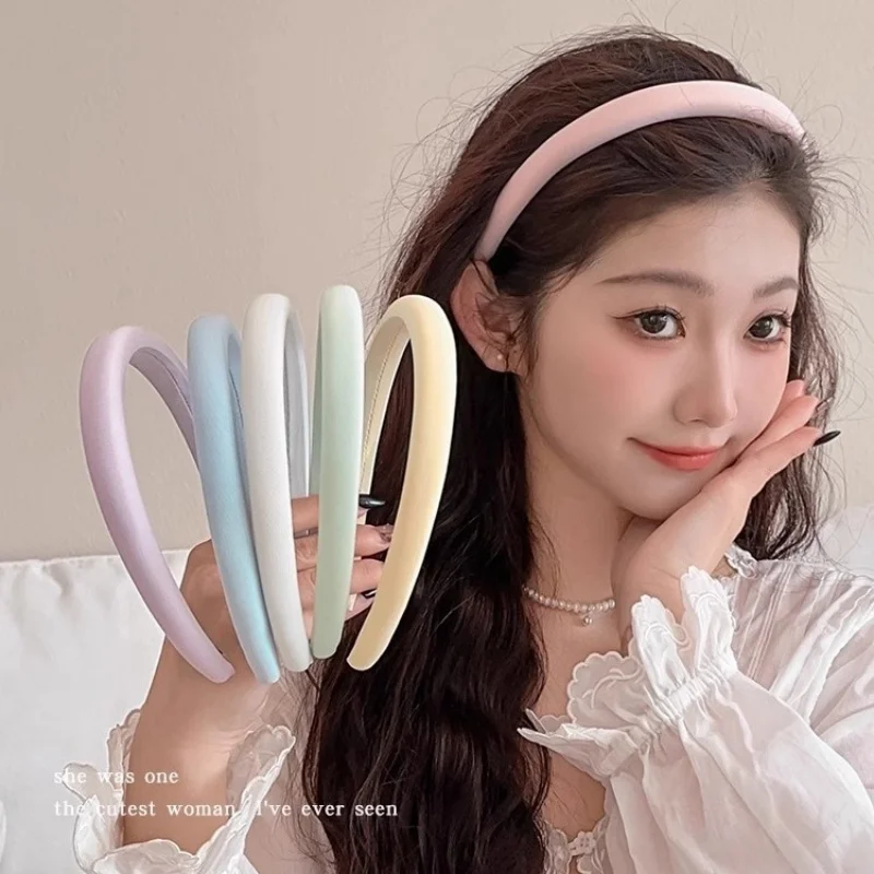 

Korean Style Macaron Color Sponge Headband for Women Narrow Edge Face Wash Hair Band Fashion Girl Simple Hair Hoop