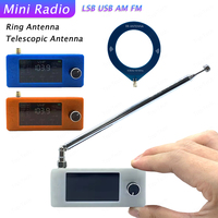 Portable Radio LSB USB AM FM All Band Radio Receiver 1.9inch Screen HF SW MW VHF Mini Radio Ring Antenna SI4732 0.5-108mhz