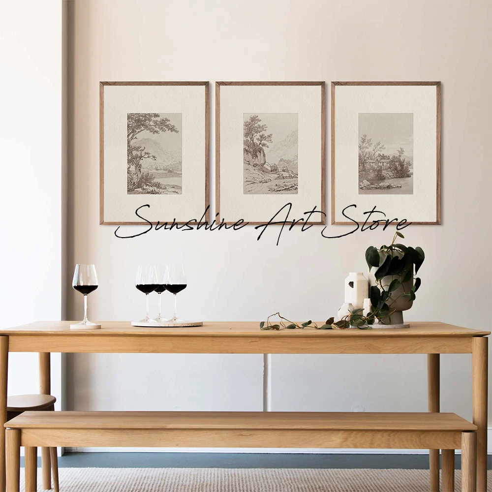 Neutral Art Prints Neutral Gallery Wall Art Canvas Printing Earth Toned Home Decor Canvas Poster Nature Landscape Vintage Decor