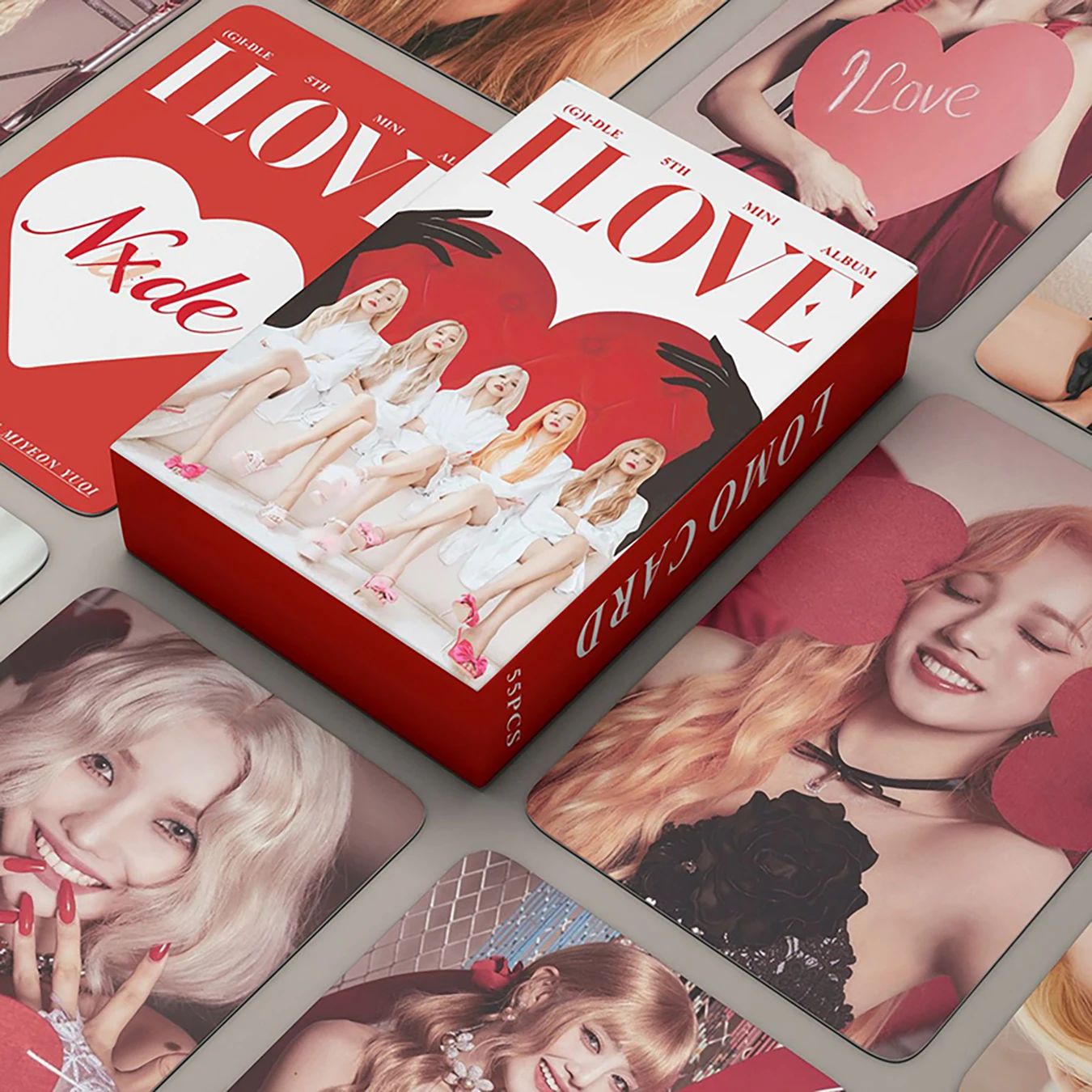 Tarjetas postales de I-DLE de Kpop (G), tarjetas I LOVE Lomo, álbum de regalo para chicas, tarjetas fotográficas grabadas, regalo para Fans, 55 unids/set, 2023 55pcs/set Kpop (G)I-DLE Postcards I LOVE Lomo Cards  GIDLE