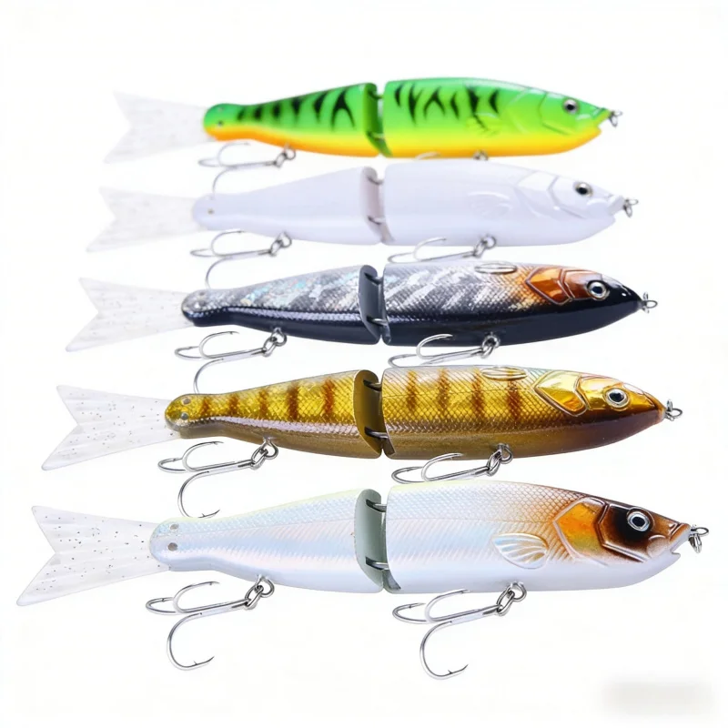

Long-range lure fishing bait with silicone fish tail and multi-section design18cm52gBionic simulation bait for bass and catfish