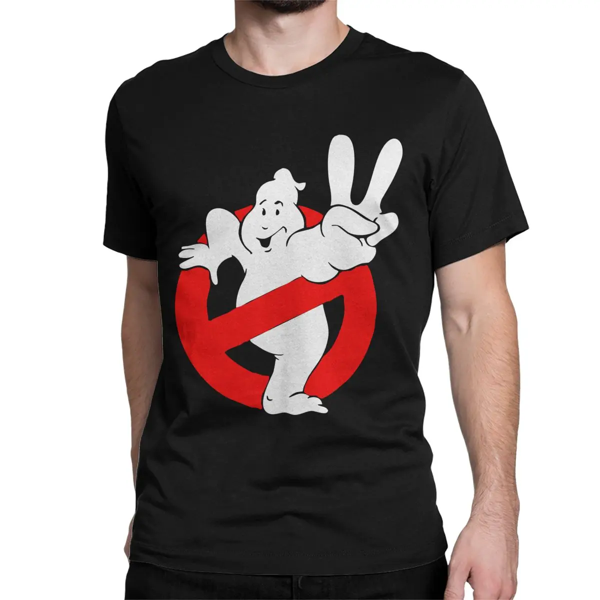 Vintage Ghostbusters-Peace T-Shirt for Men Women Crewneck Cotton T Shirts Movie Short Sleeve Tees Graphic Tops