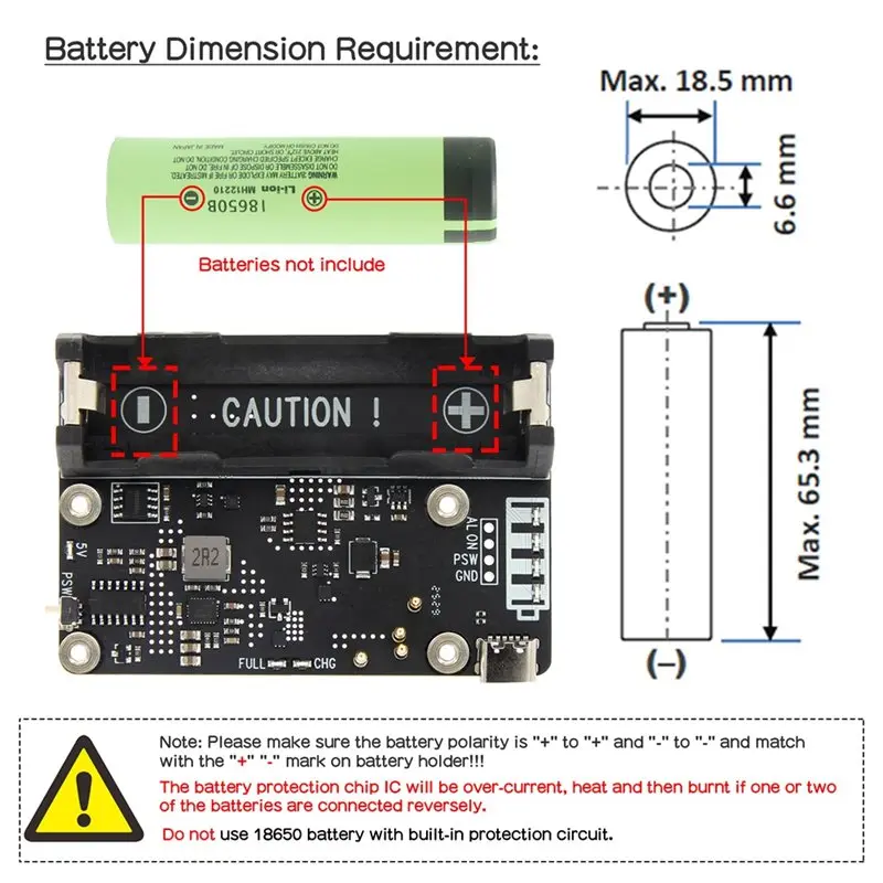 Well Made-X306 For Raspberry Pi Zero 2 W, 5V Battery Backup Power Supply UPS Power Management Expansion Board