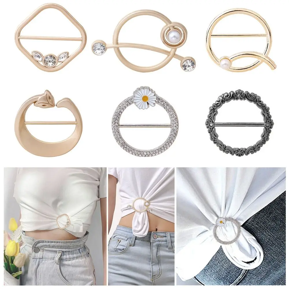 4 قطعة بروش متعدد الاستخدامات تي شيرت كليب وشاح حلقة شال مشبك الخصر مشبك وشاح مشبك