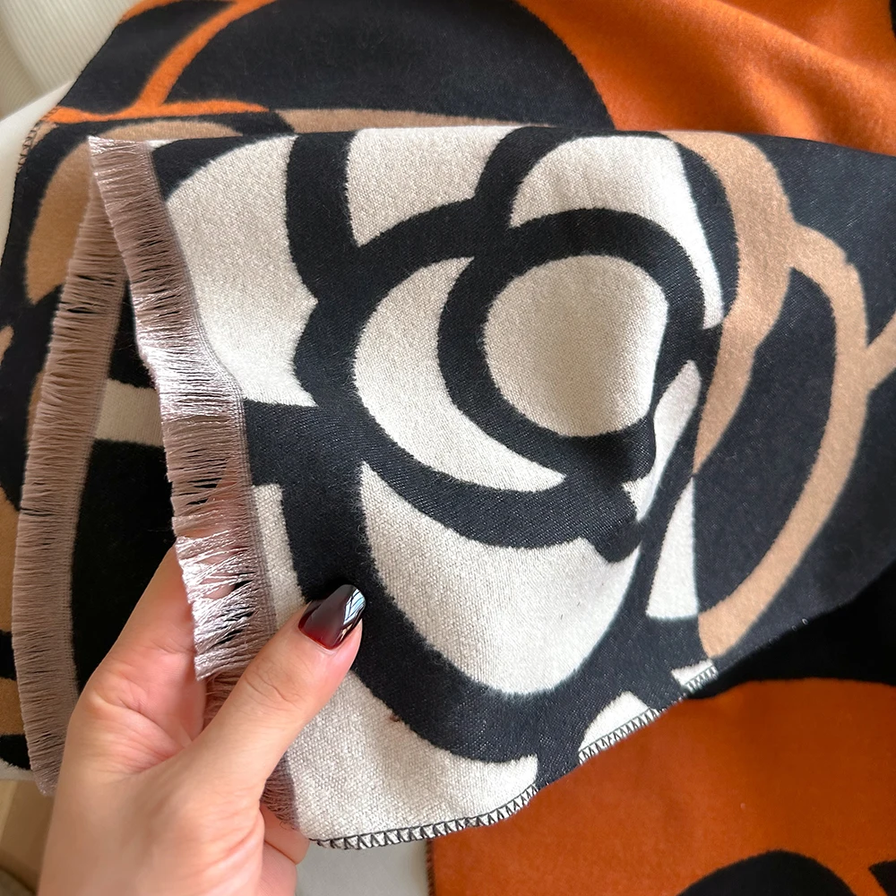 Kaschmir-Schal für Frauen, dick, warm, Winterdecke, Marke, weiblich, Luxus-Qualität, Schal, Wickeltuch, Bufanda 2024, Poncho Echarpe Pashmina – Detail 3