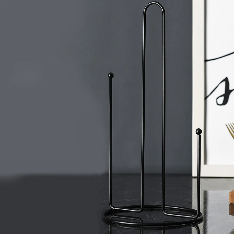 1PC Iron Kitchen Roll Paper Towel Holder Bathroom Paper Towel Holder Dining Table Vertical Napkin Holder Kitchen Storage Rack