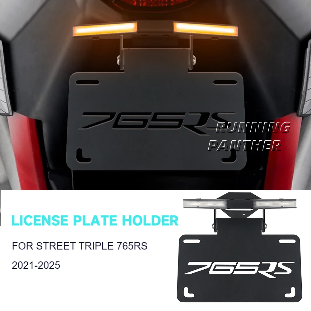 

Motorcycle Accessories LED license plate holder bracket For Street Triple 765 RS STREET TRIPLE 765RS 2021-2025