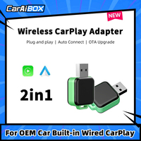 CarAIBOX New 2in1 Mini Wireless CarPlay & Wireless Android Auto Adapter Box For Car Radio with Wired CarPlay & Android auto