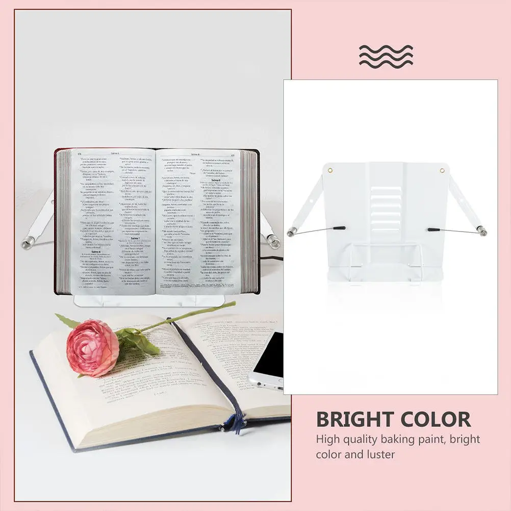 

2Pcs Adjustable Reading Stands Iron Book Holders Desktop Textbook Holders Student Reading Rack for Home Office Dorm School