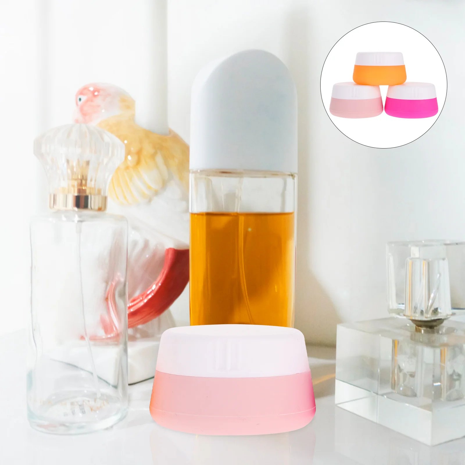 

3pcs Silicone Sample Jars 30Ml Travel Size Portable Containers For Cream Lotion Essential Oils Leakproof Dustproof