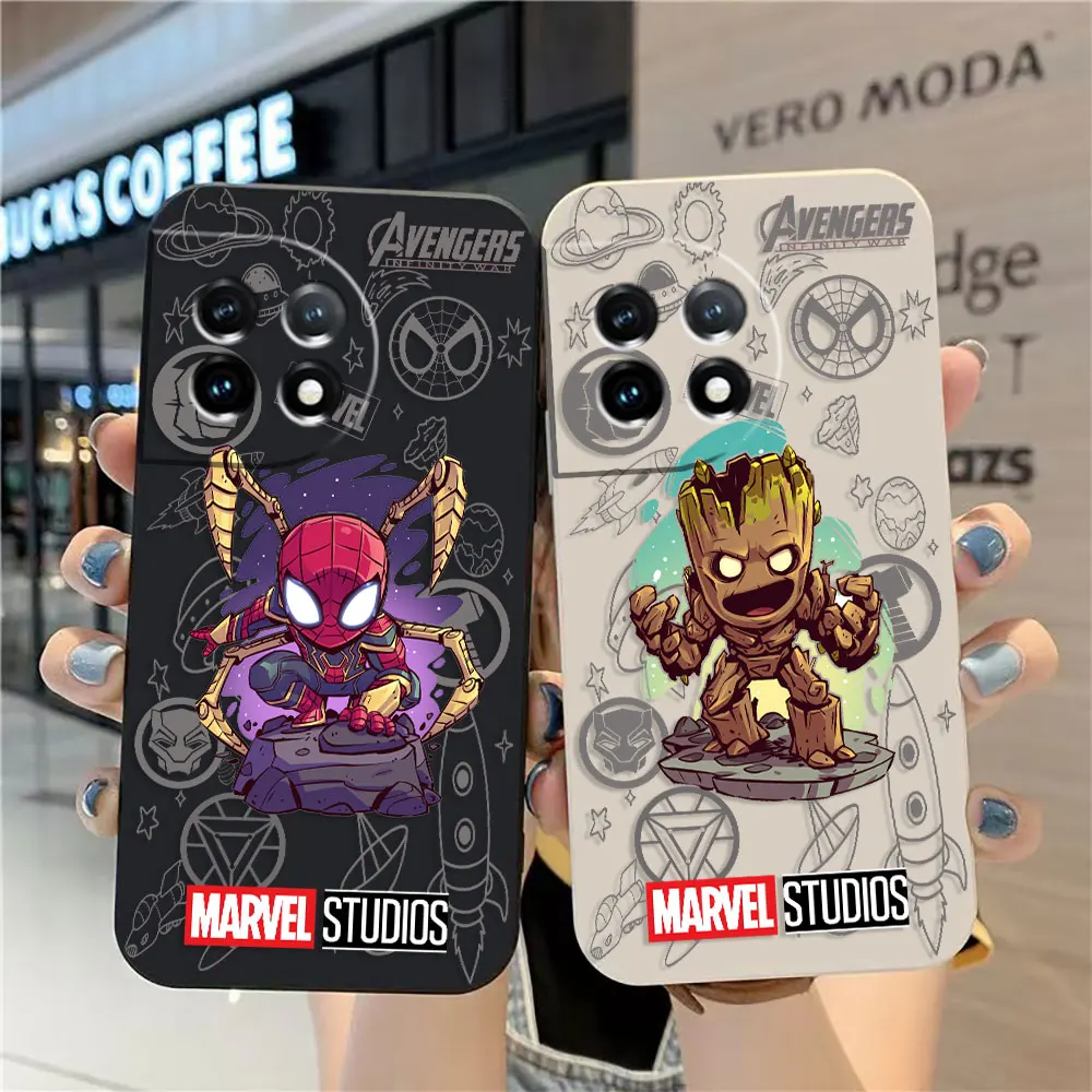 Case For Oneplus 5 5T 6 6T 9 9R 8 8T 7 7T ACE 2V NORD 2 3 Lite Pro Case Cover Funda Cqoue Shell Marvel Cartoon Groot SpiderMan