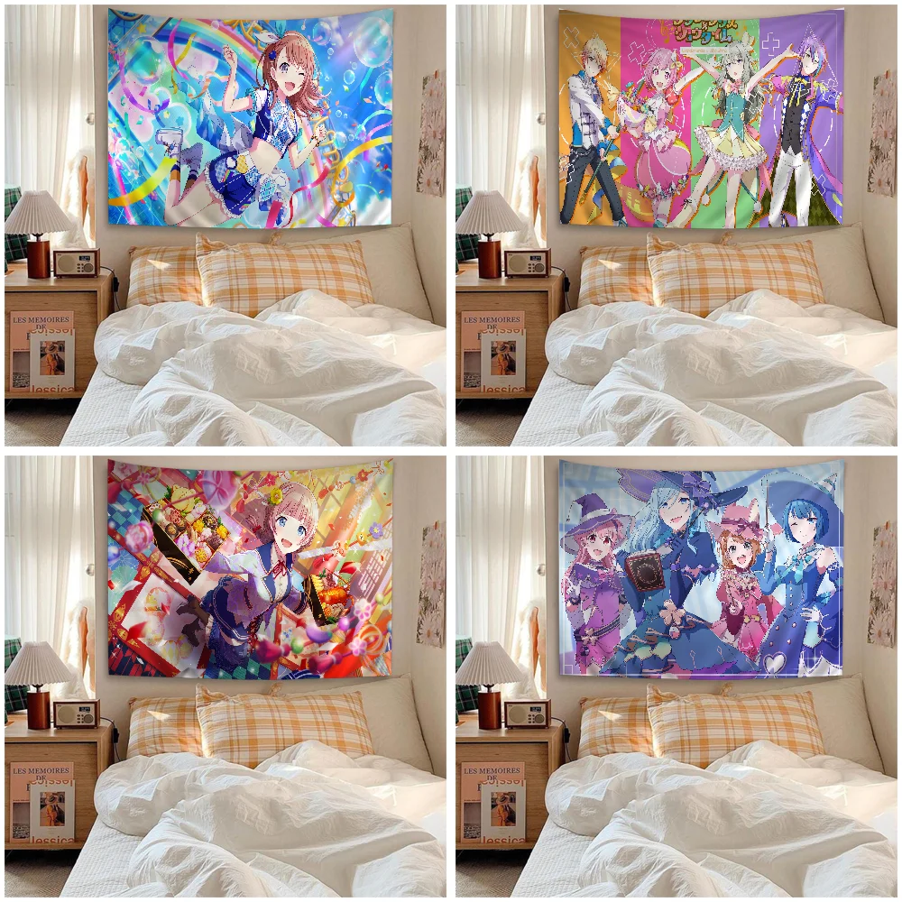 Projekt Sekai Tapestry Anime Gobelin Wiszący Tarot Hippie Dywaniki ścienne Dorm Wiszące prześcieradła ścienne