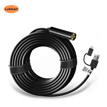 Auto Focus Endoscope Camera for Cars 5MP Android Type C 4 Led Mini Sewer Inspection Camera 12mm Endoscopy Usb Borescope 1-20m