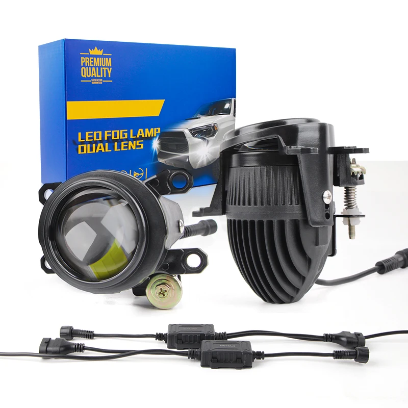 

Для Toyota 2,0-дюймовый мини-туманный фонарь Белый свет 6000K 3000K Bi Led Проектор Противотуманная фара Линза дальнего ближнего света H11 Светодиодная фара 12 В