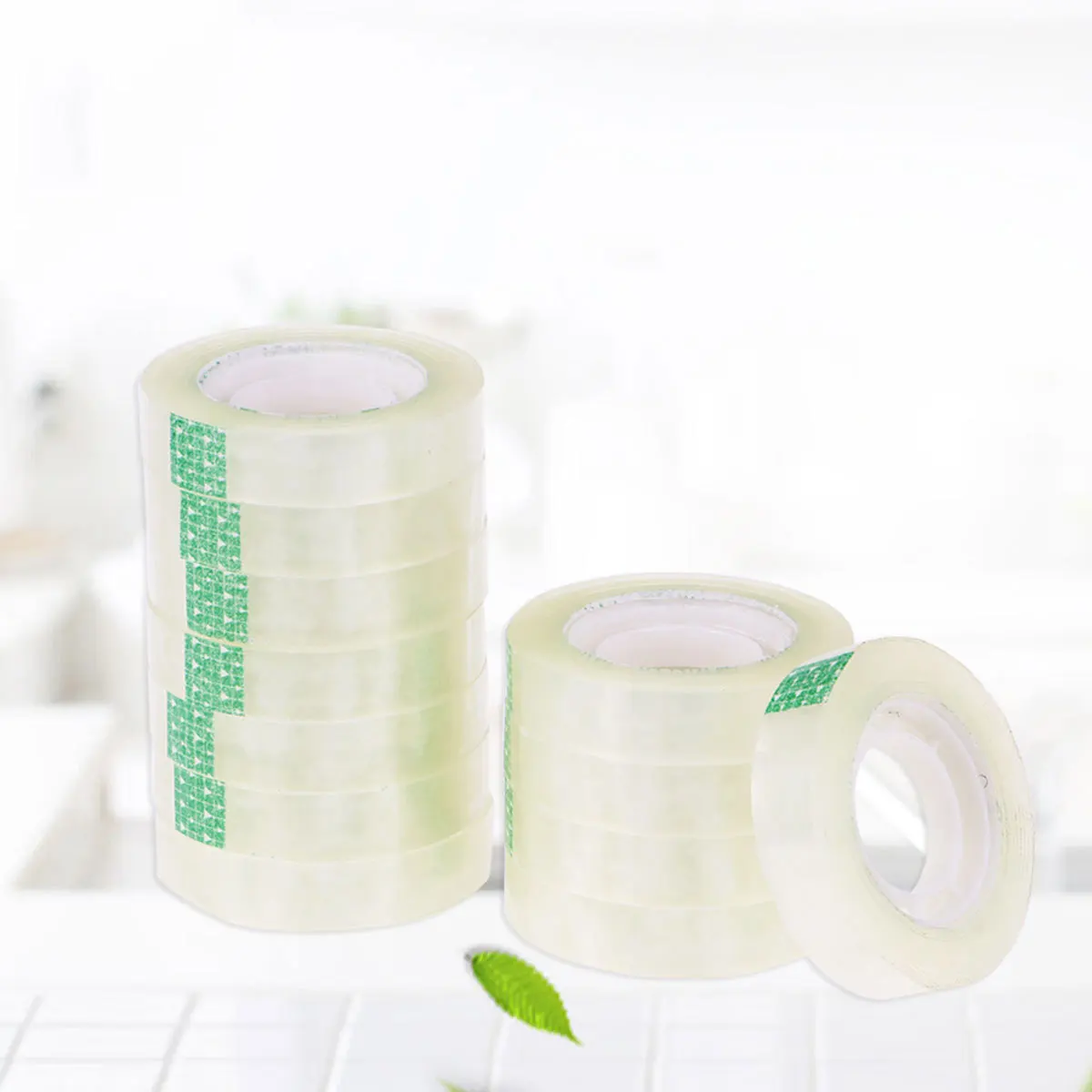 

12 Pcs Transparent Tape Adhesive Stationery Glue Bulk Thick Invisible Packing Clear Student