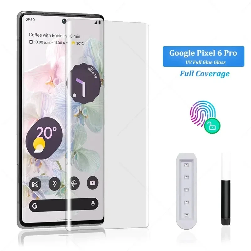 

3D Curved High Quality Full Glue UV Tempered Glass For Google Pixel 6 Pro Screen Protector For Google Pixel 7 8 Pro