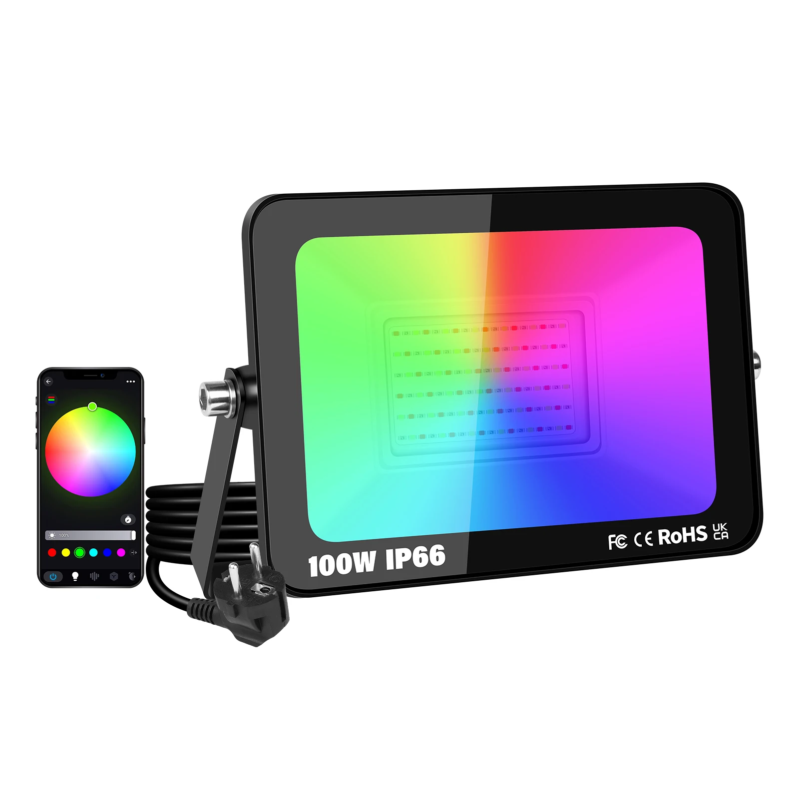 SKYWORLD APP Outdoor RGB Smart Floodlight 16 Million Colors Adjustable Color Temperature Wireless Connectivity Garden Lighting