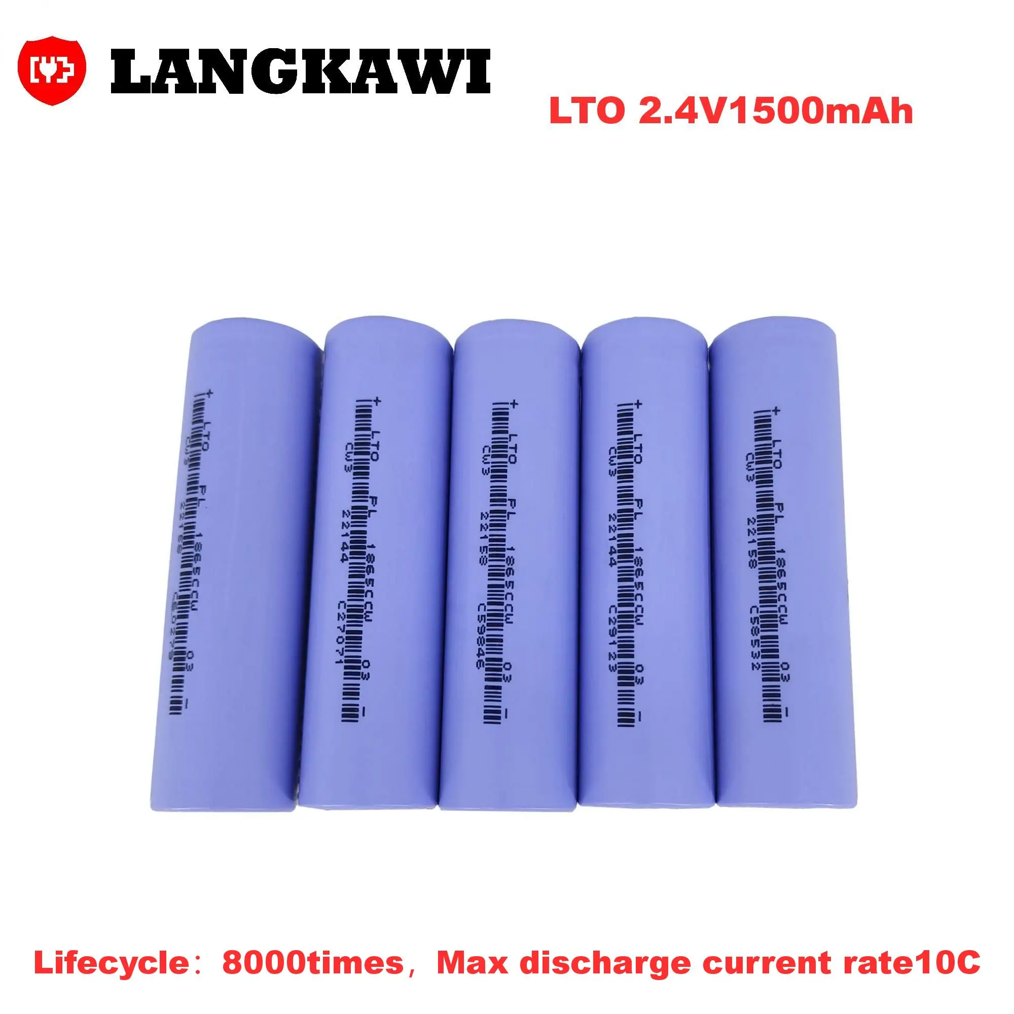 18650 LTO 2.4V1500mAH 10C 15A Discharge High Safety Lithium Titanate Battery  for 12V battery bank pack scooter golfcar