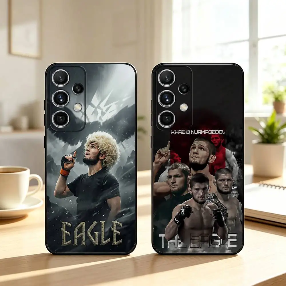 THE EAGLE K-Khabib Nurmagomedov Phone Case For Samsung S25,S24,S21,S22,S23,S30,Ultra,S20,Plus,Fe,Note,10,9,5G Black Cover